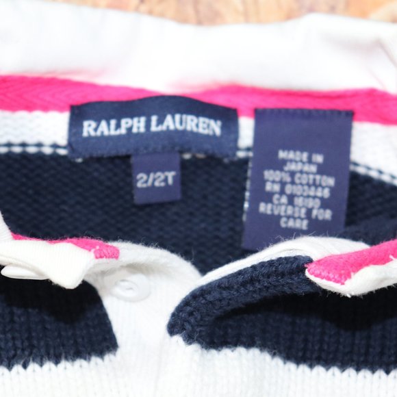 RALPH LAUREN TODDLER GIRLS' RUGBY STYLE SWEATER - Picture 4 of 6